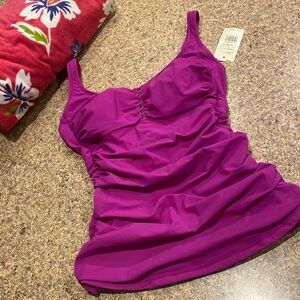 NWT Profile By Gottex Tankini Swim Top 6 Warm Viola (Top Only)